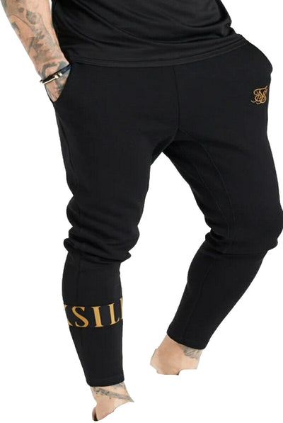 Siksilk Dynamic Track Pants Black/Gold UK Small.