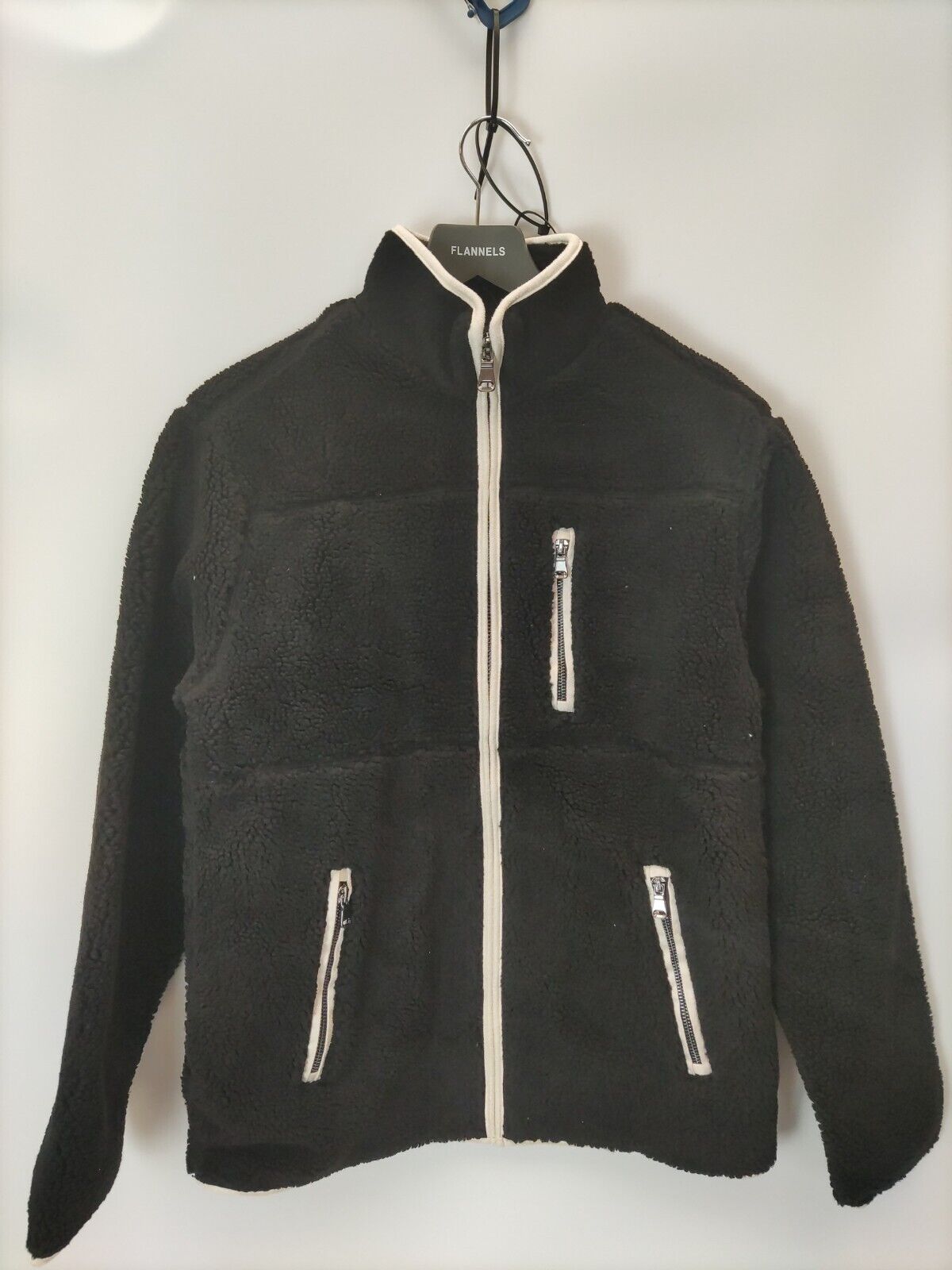 River Island Regular Long Sleep Leon Borg Funnel Jacket. Black. UK S. ****V27