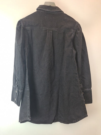 NA-KD Black Denim Shirt Dress Size UK 10 **** V499