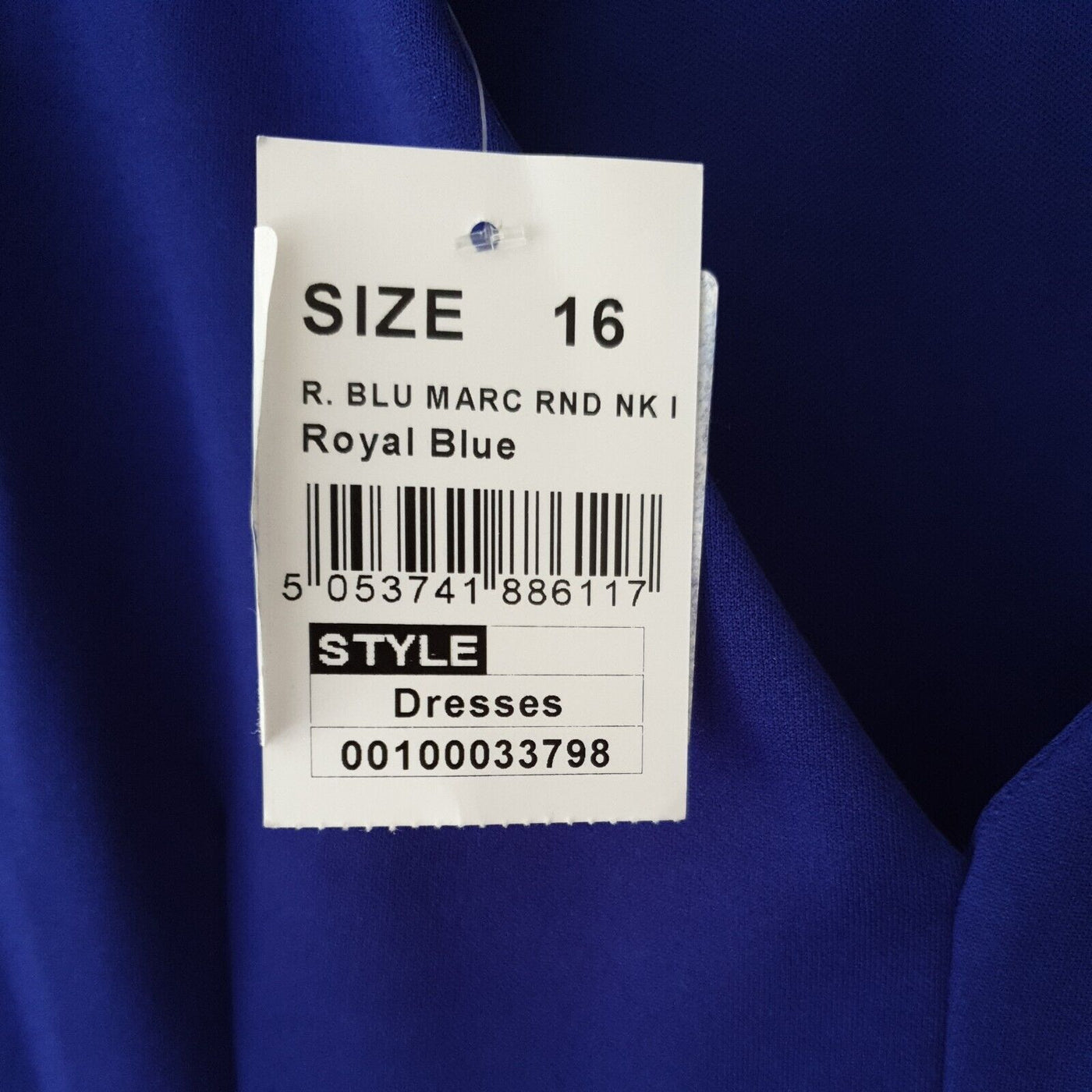 Quiz R. Blue Marc Round Neck Royal Blue Dress Size 10 ****Ref V88