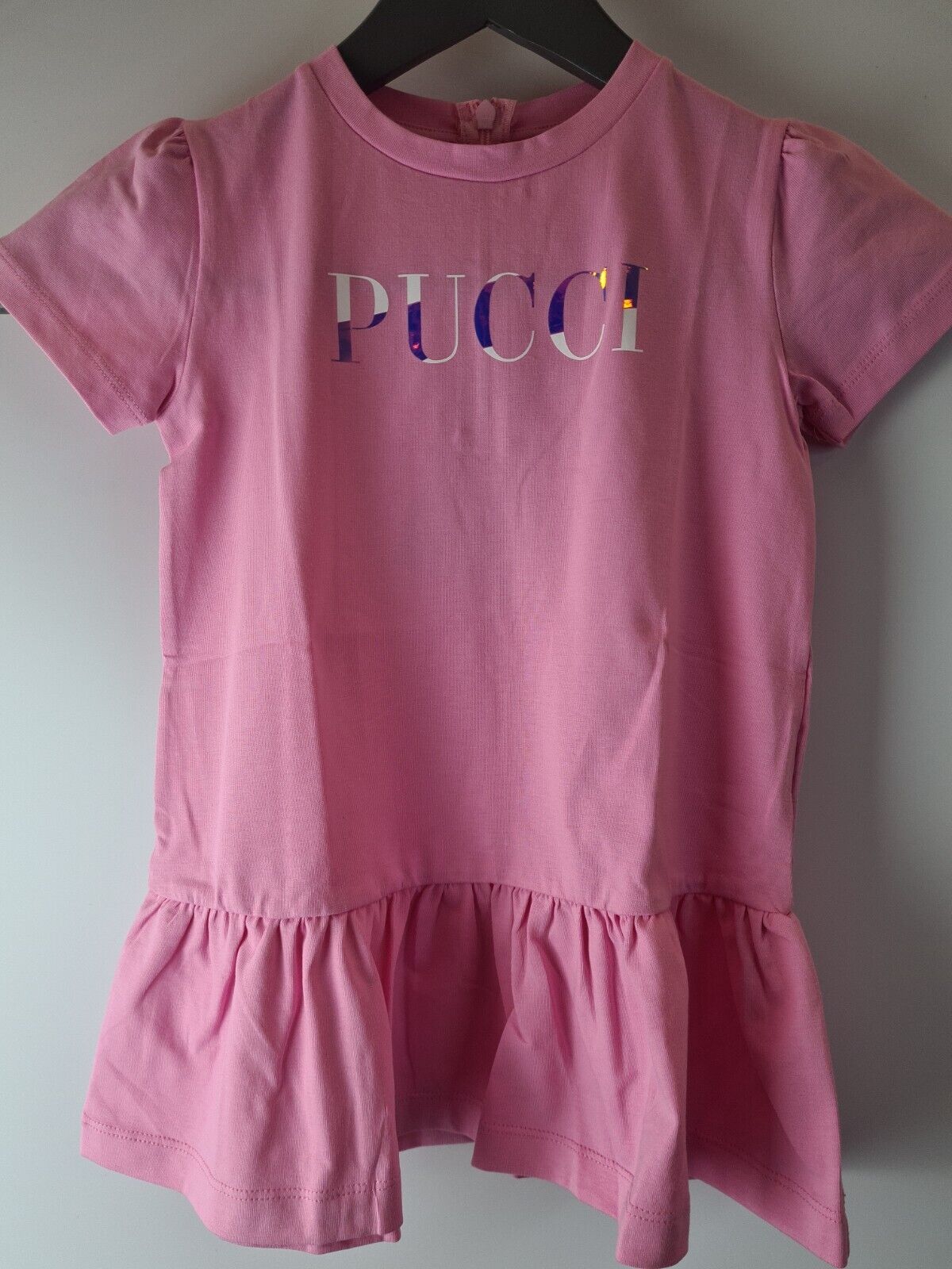 Emilio Pucci Baby Girls Pink Cotton Logo Dress Size 18 Months **** V416