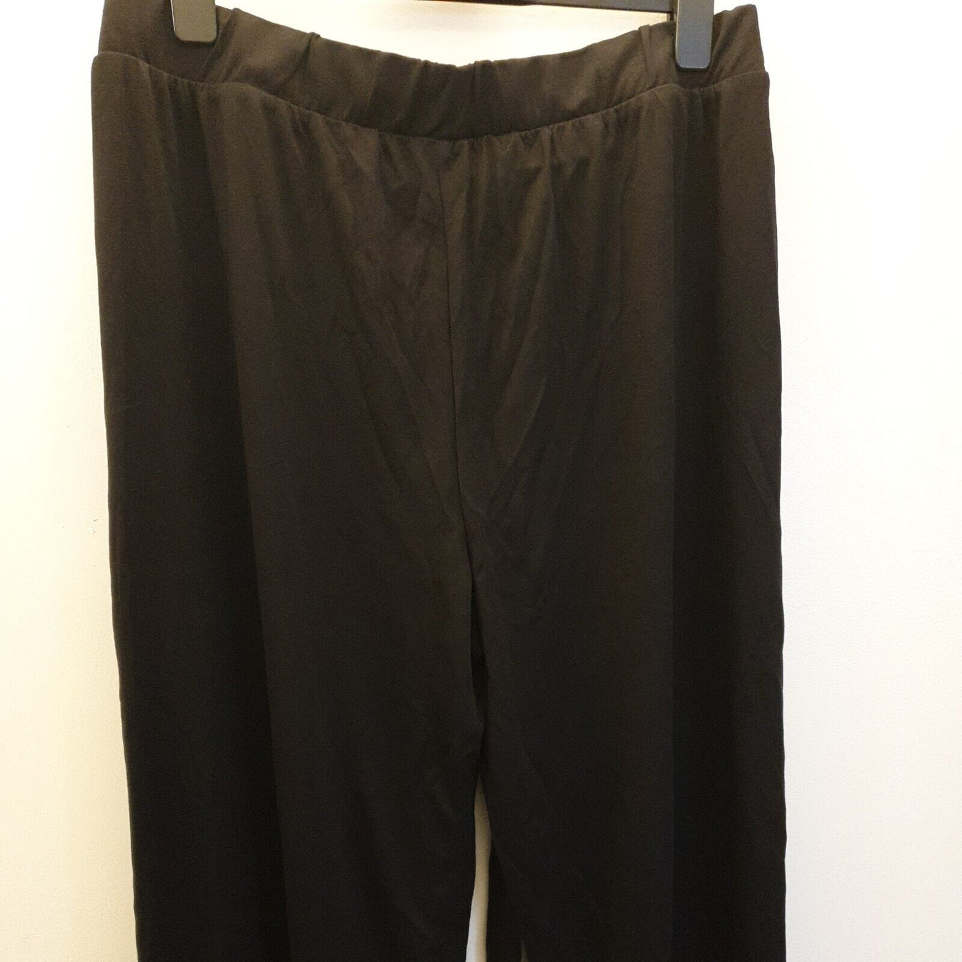 Womens Black Elasticated Waist Wide Leg Black Bottoms UK 12 ****Ref V386