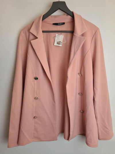 Quiz Pink Scuba Crepe 6 Button Blazer Size 16 **** V334