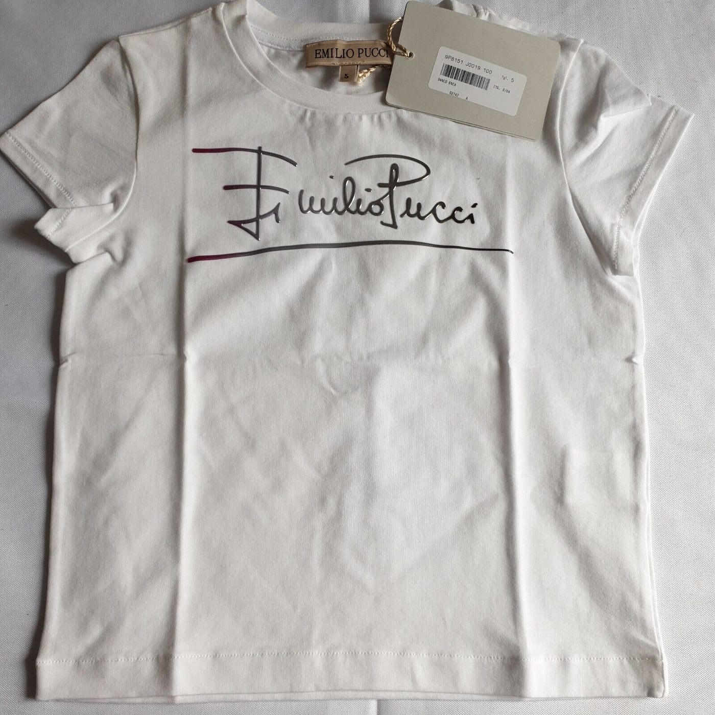 Emilio Pucci Girls White Tshirt Size 5yrs****Ref V40