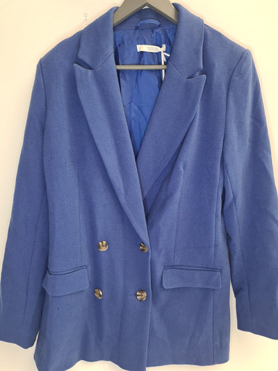 Michelle Keegan Double Breast Crepe Blue Blazer Size 6 **** VH5