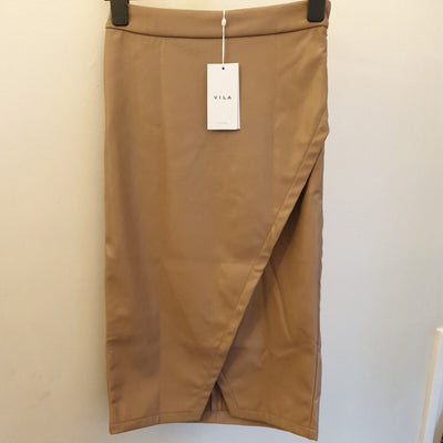 Vila Faux Leather Skirt Beige Size 8****Ref V2