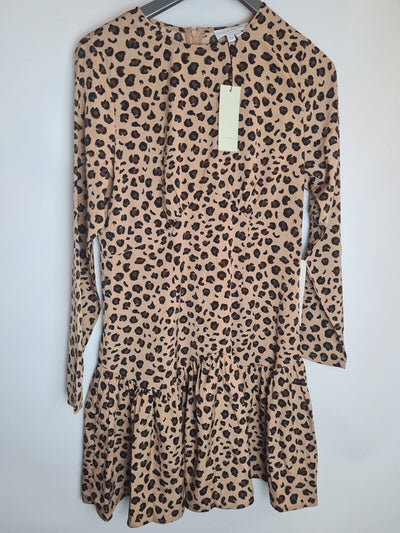 Never Fully Dressed Mini Delilah Lucia Animal Print Dress Size UK 10 **** V222