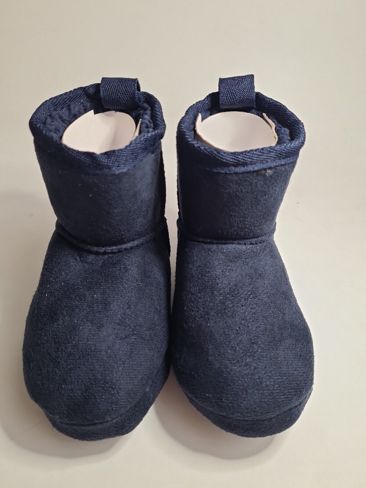 Boys Faux Fur Navy Slipper Boots Size 6-7 Younger **** VS2