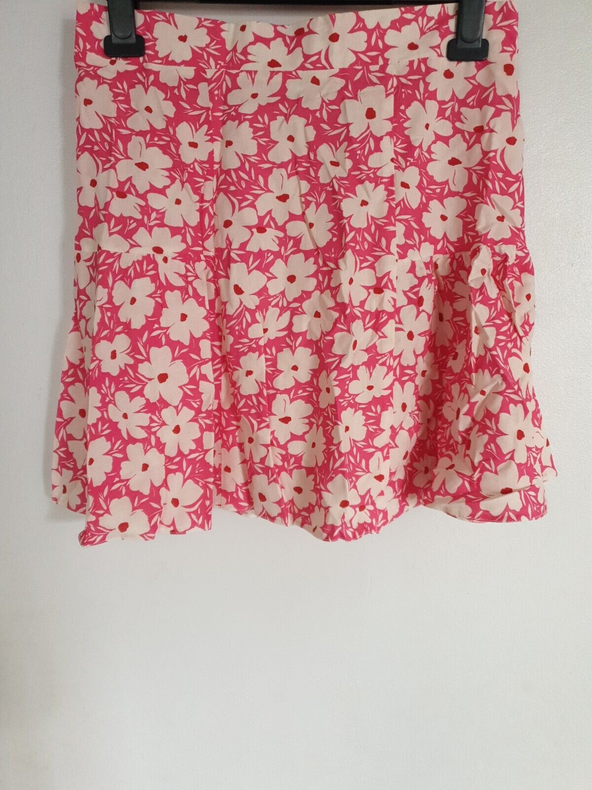 Elasticated Waist Skirt Floral Print Pink Uk14****Ref 504