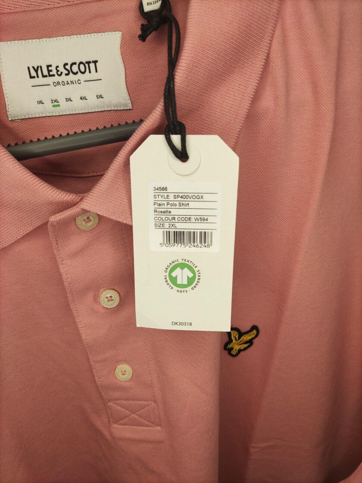 Lyle & Scott Plain Polo Shirt. Rosette. UK 2XL. ****V385