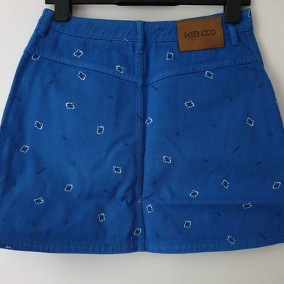 Kenzo Printed Denim Mini Skirt Blue Size 14 ****Ref V262