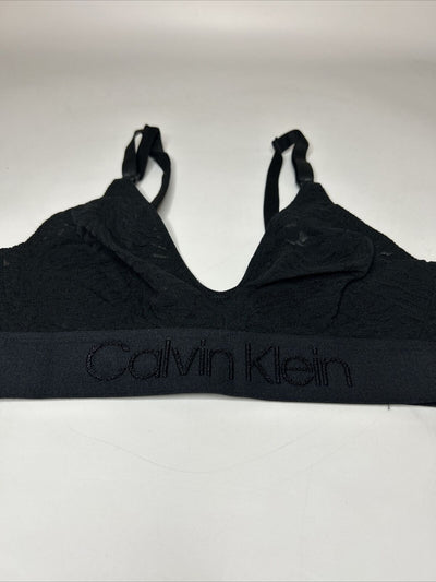 Calvin Klein Unlinned Lace Triangle Bra-Black. UK XS **** Ref VA1