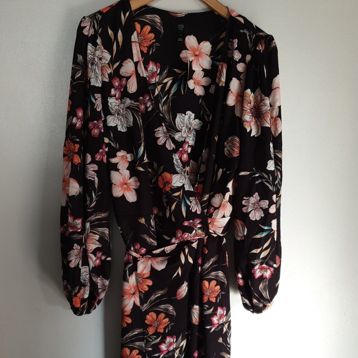 River Island 20s Love Floral Print Wrap Dress Uk24****Ref V278