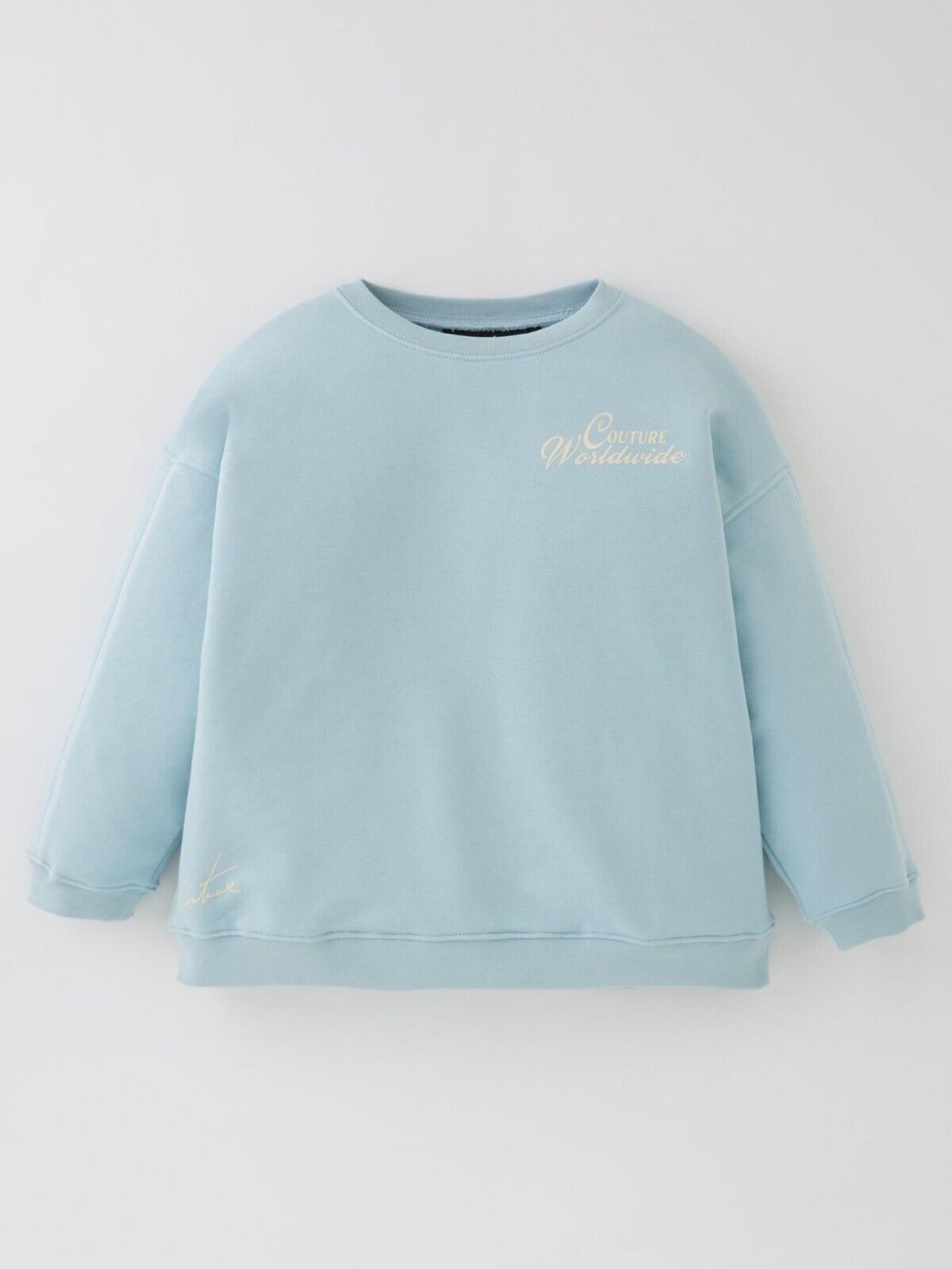 The Couture Club Kids Wavy Print Crew Sweat - Light Blue.UK 5/6Years****Ref V523