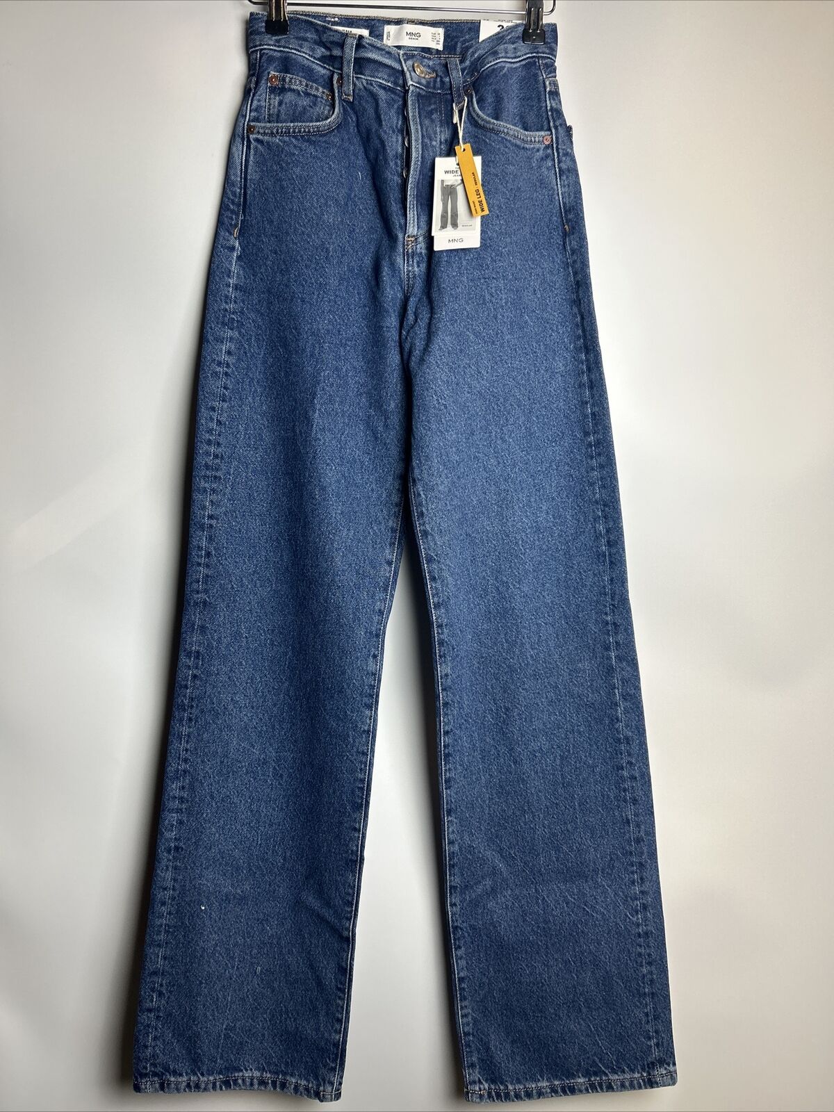 MNG Kaia Wide Leg & High Waist Jeans - Blue. UK W32 **** Ref V200