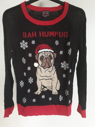 Holiday Sweater Size Small Bah Humpug Black Ref DC4