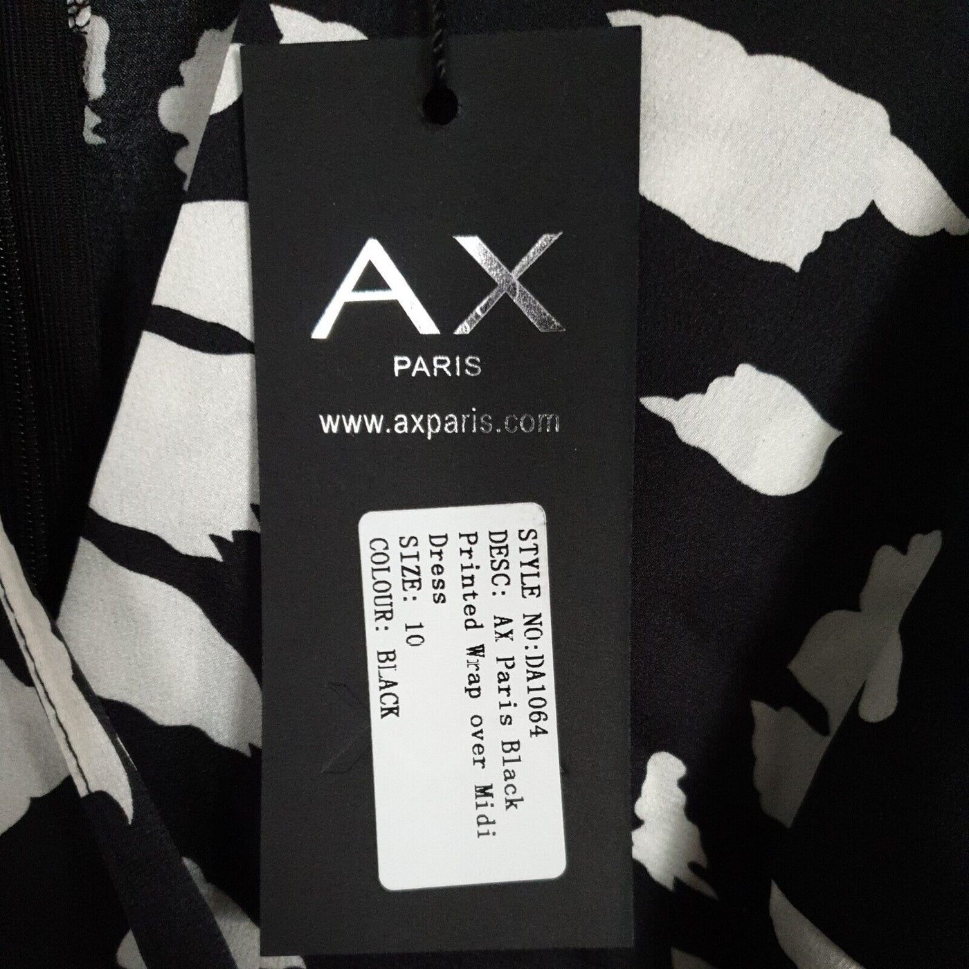 AX Paris Mono Abstract Wrap Midi Print Size 10****Ref V180