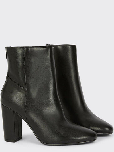 Dorothy Perkins Astrid Classic Block Heel Zip Black Ankle Boot Size 6 **** VS3