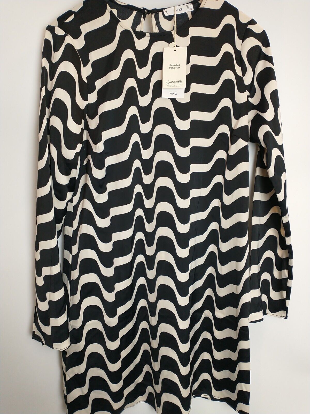 Mango Ivanka Black And White Mini Dress Size 12 **** V385