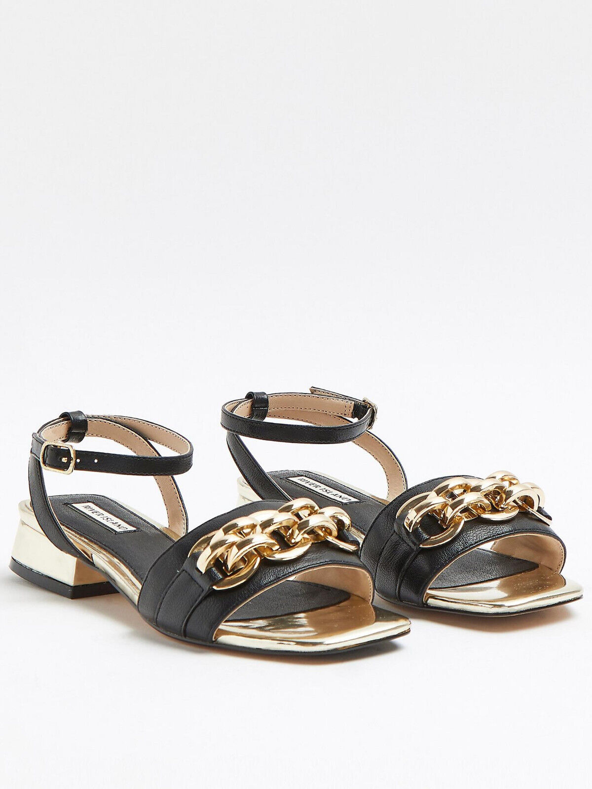 River Island Tali Women's Black / Gold Sandals UK 3 ****Ref VS1