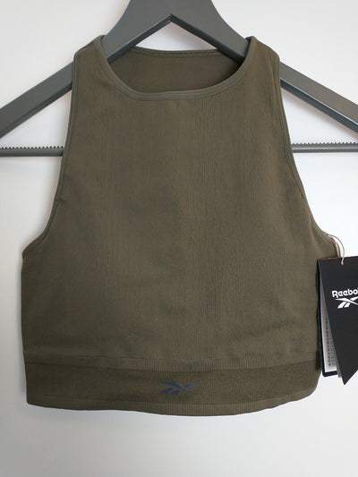 Reebok Myoknit Women's Training Army Green Crop Top Size Small **** V100