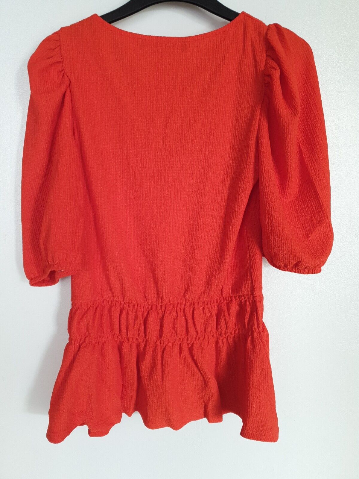 Orange Textured V Neck Top UK 12 **** Ref V520