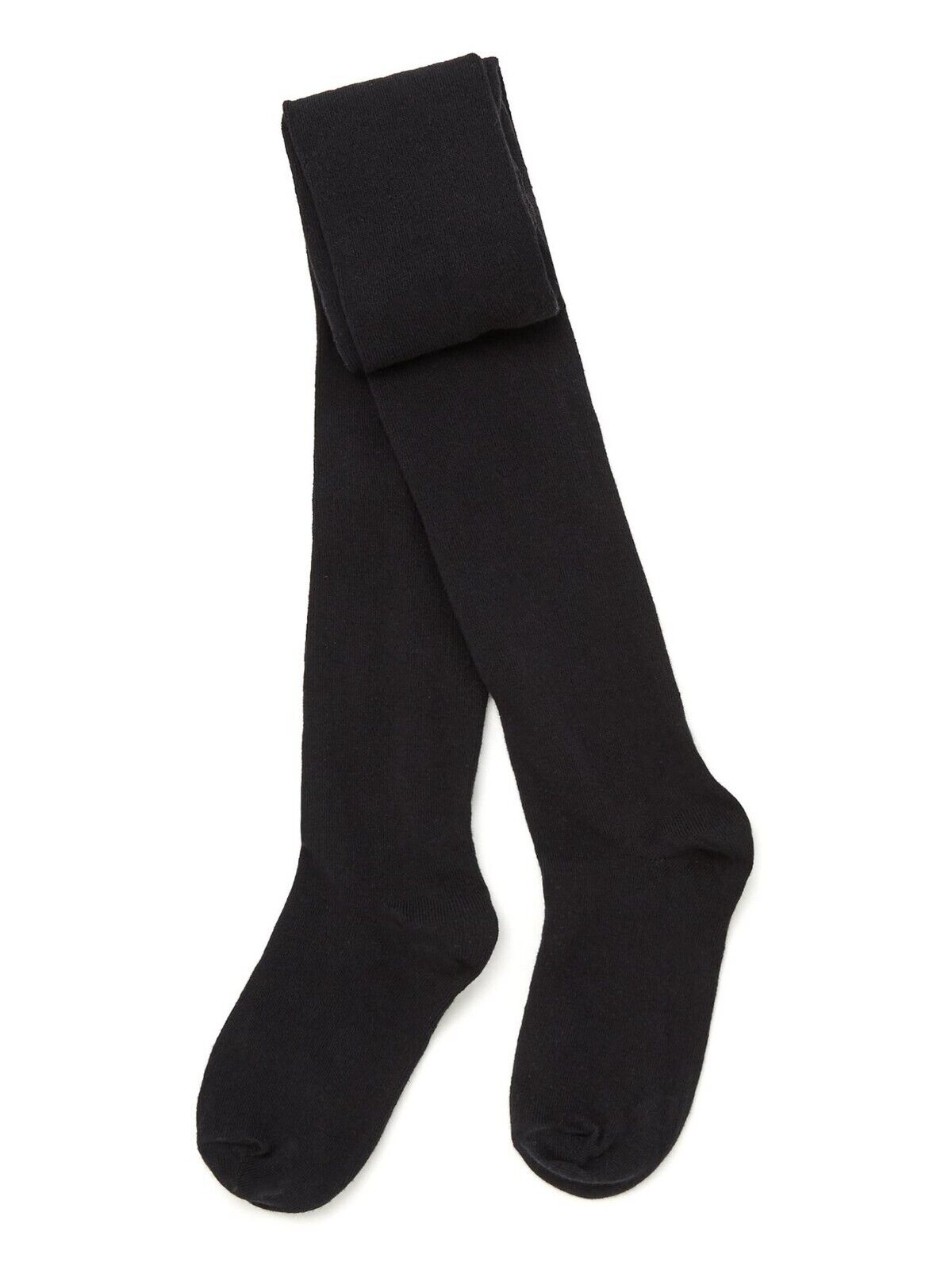 Girls Flat Knit Tights - Black. UK 6 / 7 Years **** Ref V557