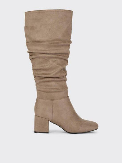 Dorothy Perkins Kayenne Ruched Long Beige Boots Size 6 **** VS3