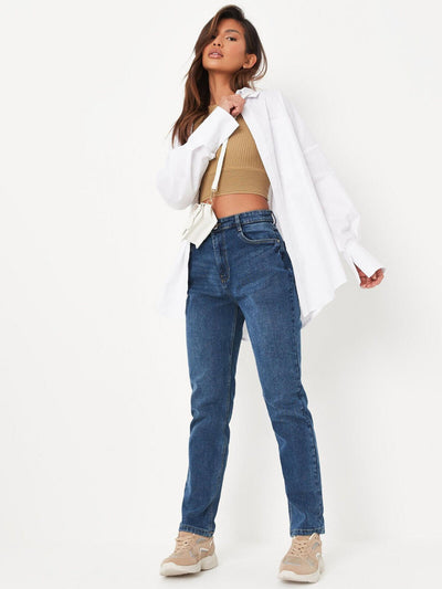 Missguided Classic Straight Leg - Clean Wash Jeans - Blue. UK 10 **** Ref V542