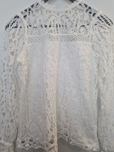 River Island White Lace Blouse Size 6 **** V73