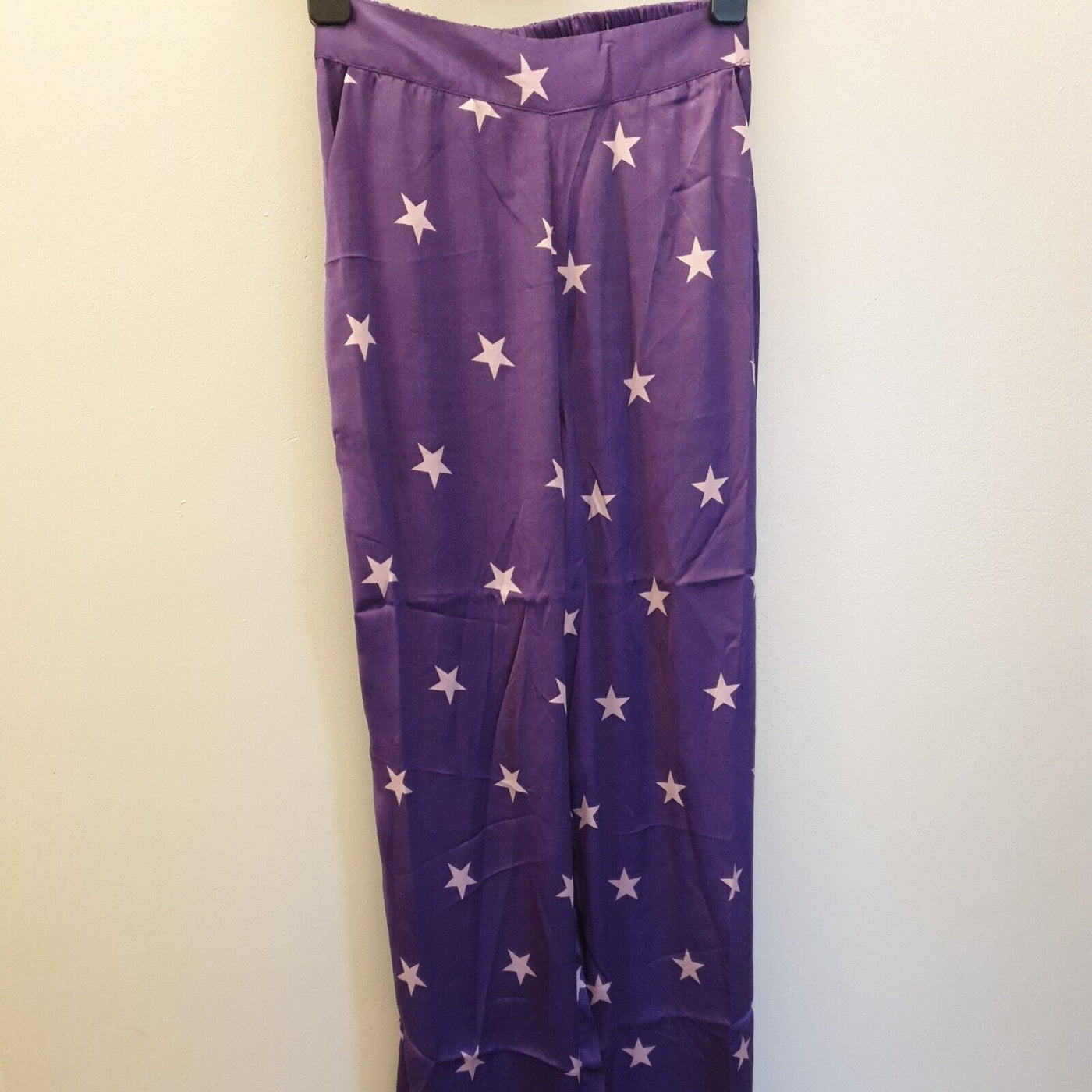 Pieces Satin Star Print Pajama Set Violet Star UK XS ****Ref V387