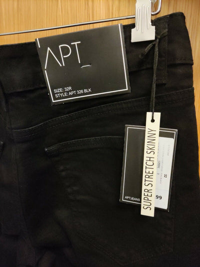 Apt Super Stretch Skinny Jeans. Black.  Size 32R. Ref HV16