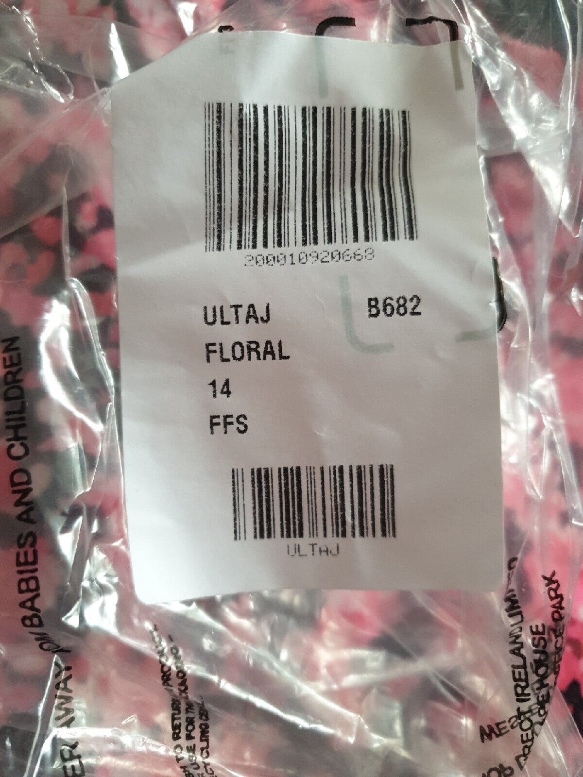 Black/Pink Floral Print Midi Dress UK 12 ****Ref V537