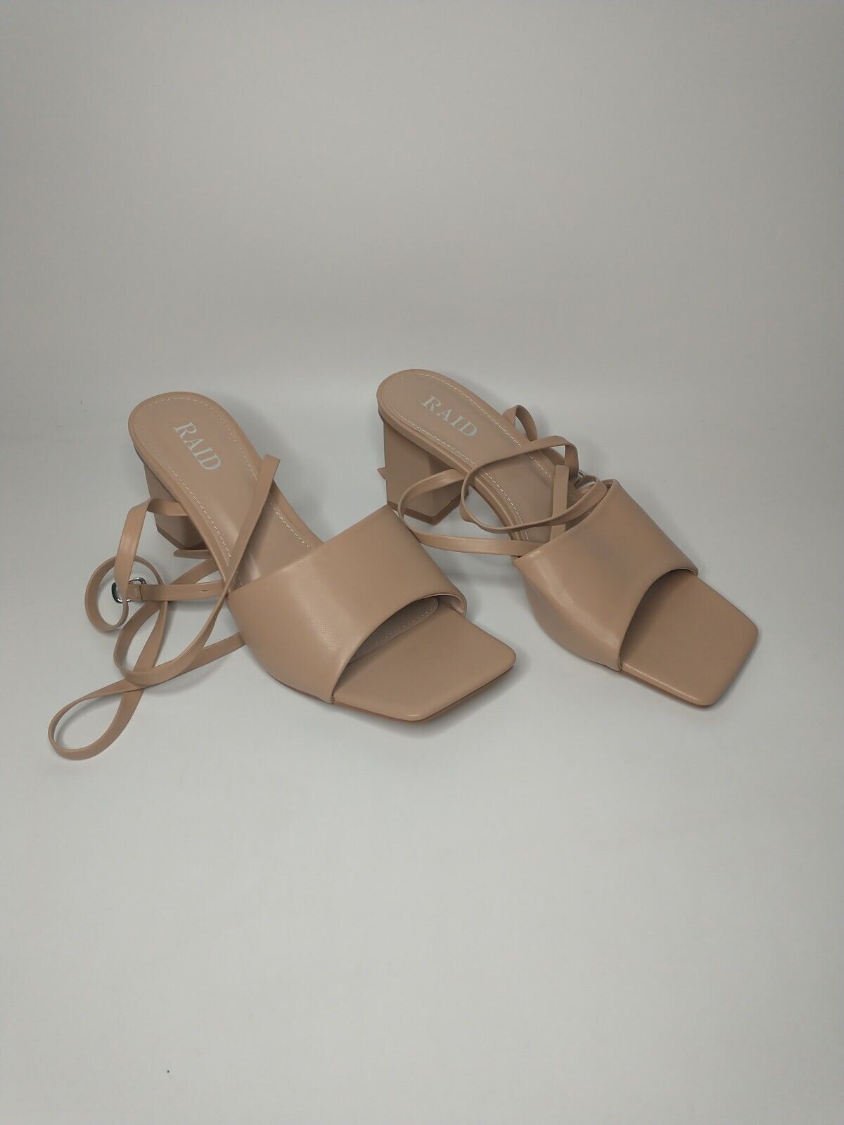 Raid Tie Ankle Mid Heeled Sandals - Camel. UK 6 **** Ref VS2