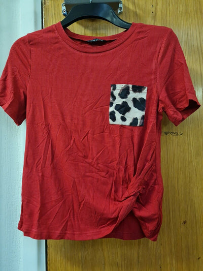 shein Red Animal Print Tshirt Size S Ref W18