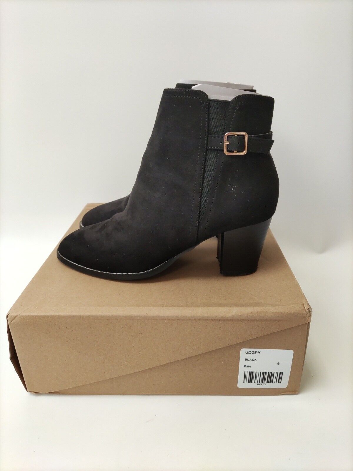 Block Heel Ankle Boot - Black. UK 6. vs3