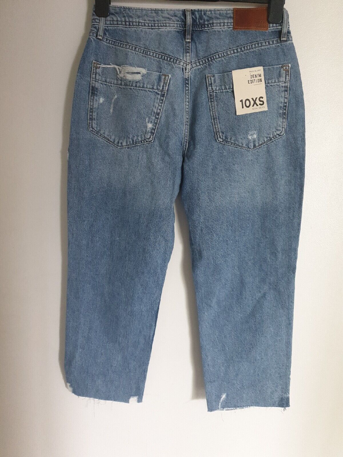 River Island Petite Mid Rise Straight Go Jeans Mid Denim Uk10****Ref V503