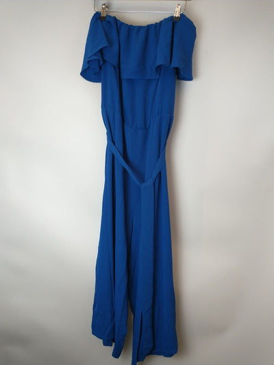 Quiz Off Shoulder Royal Blue Jumpsuit.  UK 24 **** Ref V99