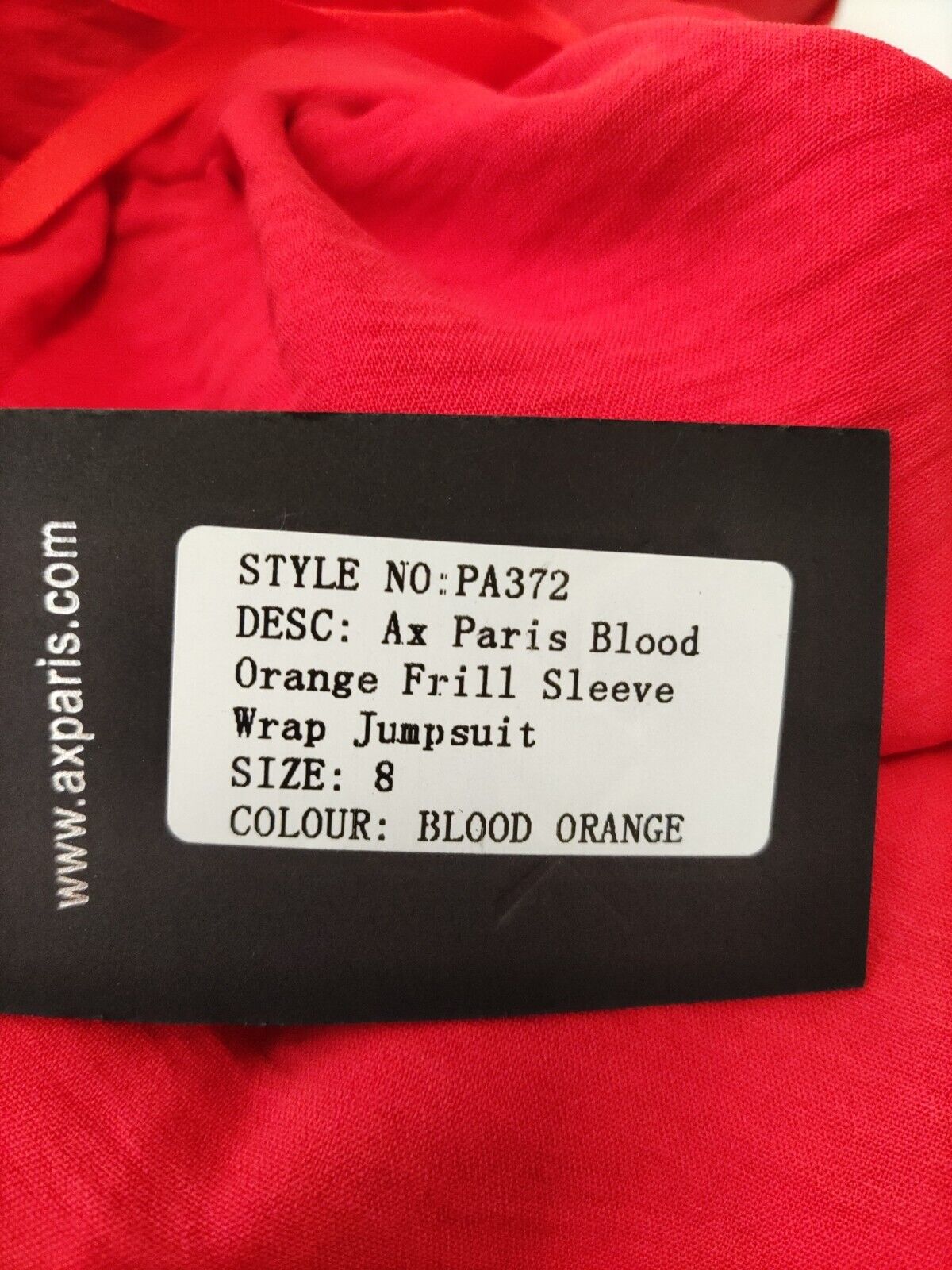 AX Paris Blood Orange Jumpsuit. UK 8 ****Ref V31