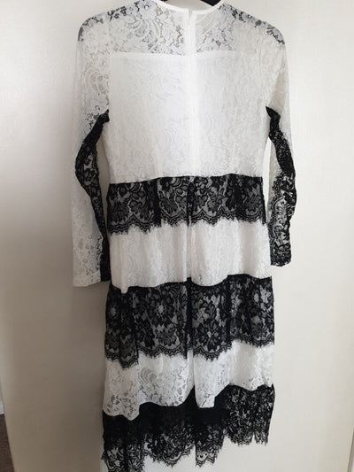 Kaimilan White & Black Mesh Dress Size XL Ref Mw8