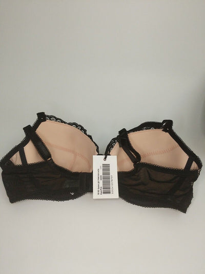 Pour Moi Opulence Underwired Black/Pink Bra Size 34DD **** VA1