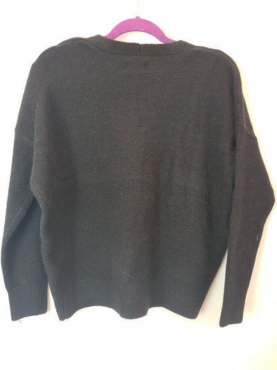 Superdry Slouch Vee Knit Black Jumper Women Size 10 **** V28