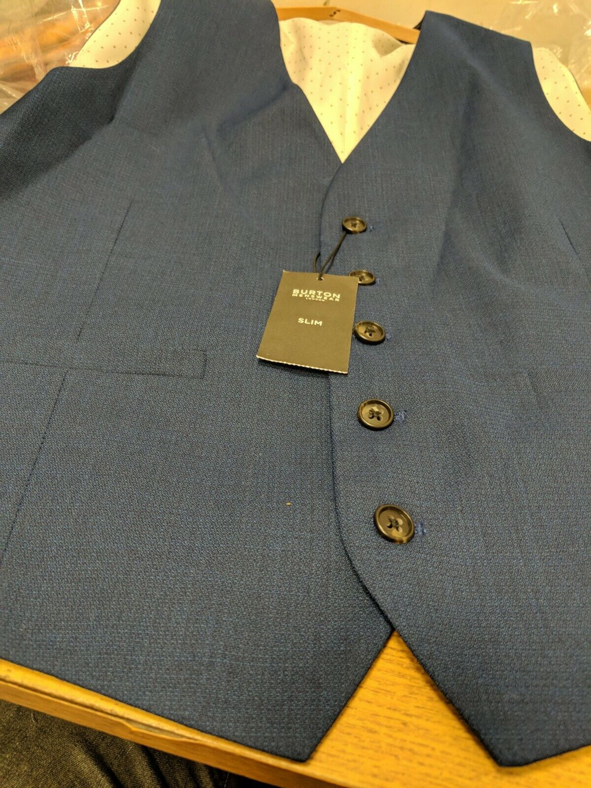 Burton's Cobalt Slim Fit Waistcoat. M 38_40". Ref H2