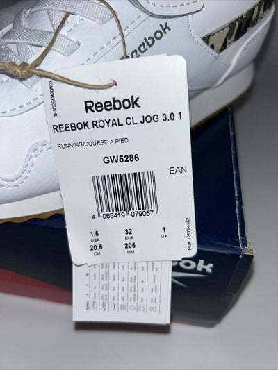 Reebok Royal Kids CL Jog 3.0 1 - White. UK 1 **** Ref VS1