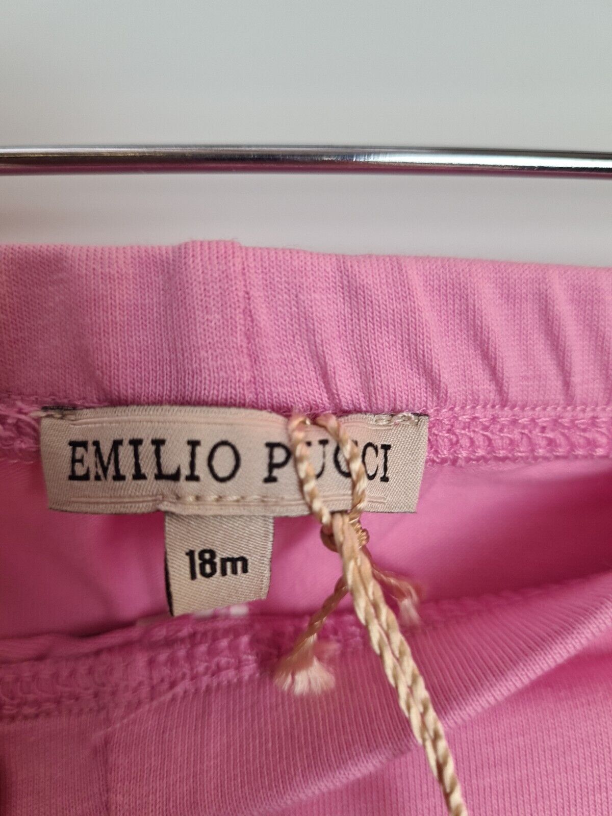 Emilio Pucci Baby Girls Pink Glitter Motif Leggings Size 18 Months **** V261