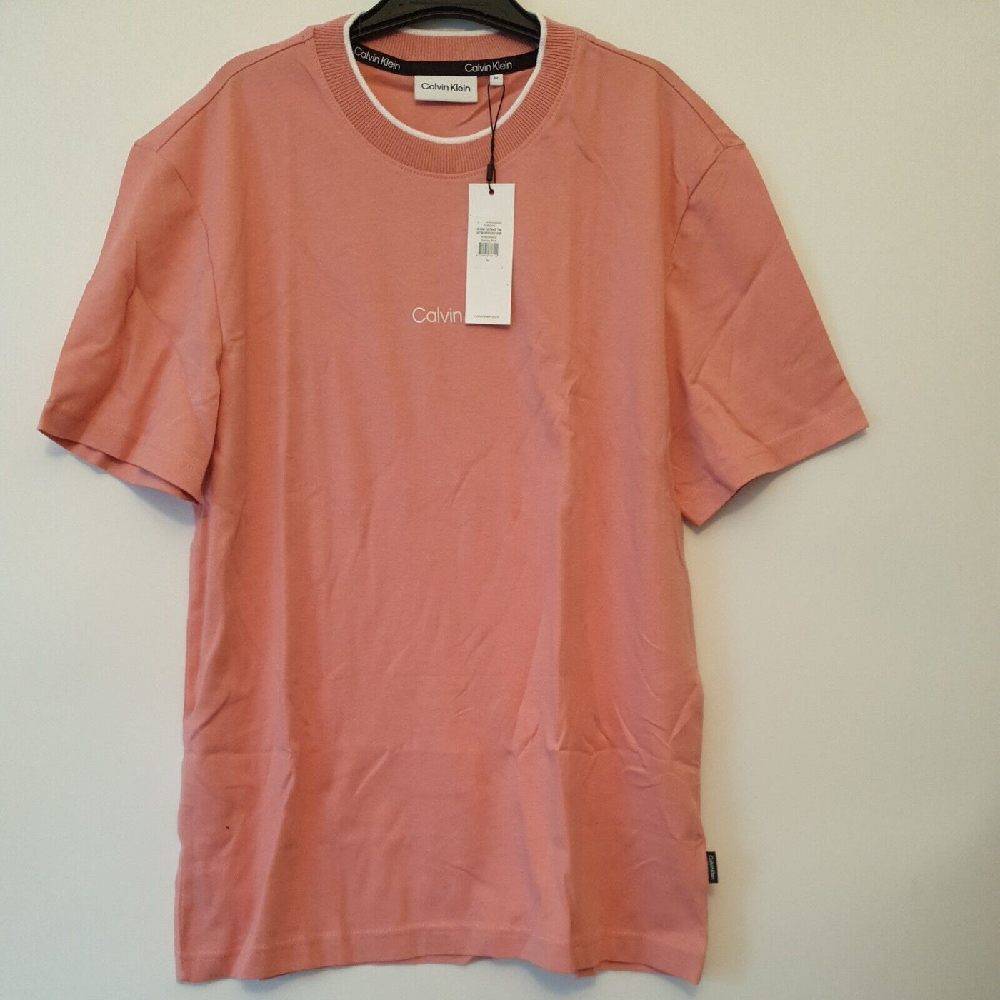 Calvin Klein Cotton Centre Logo Tshirt Pink Size M ****Ref V189