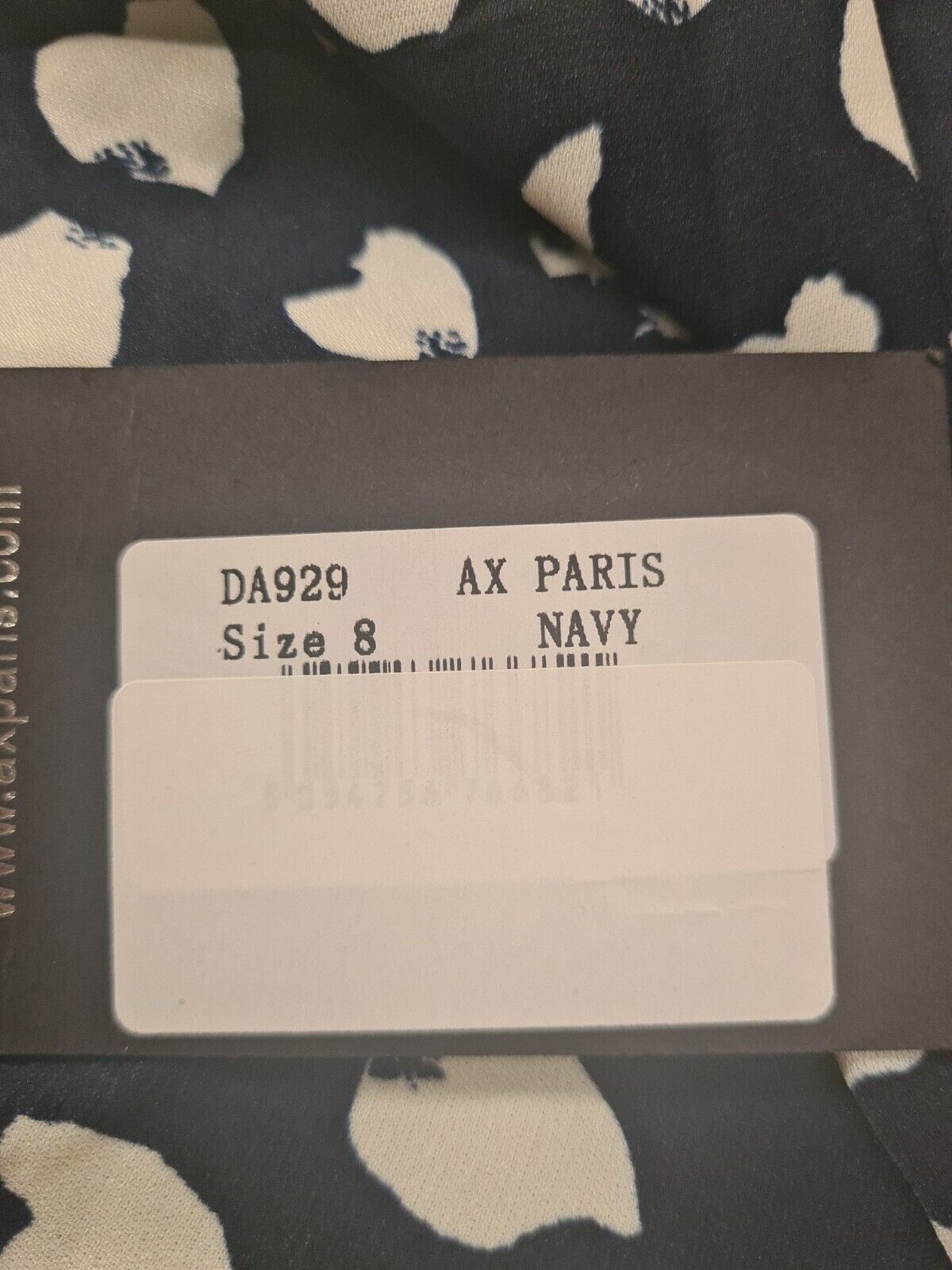 AX Paris Navy Heart Print Short Sleeve Midi Dress Size 8 **** V245