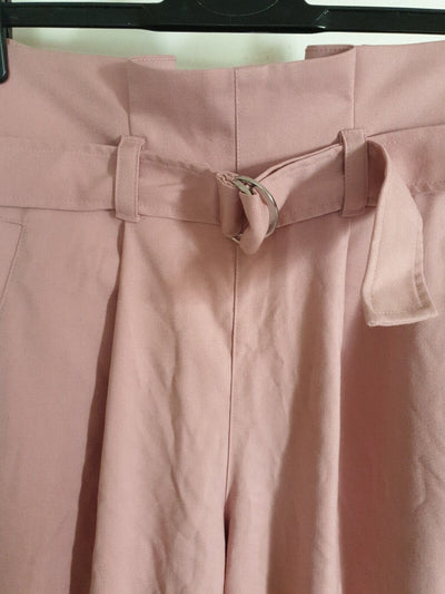 Monki Pink High Waist Trousers Size 38 Ref A23