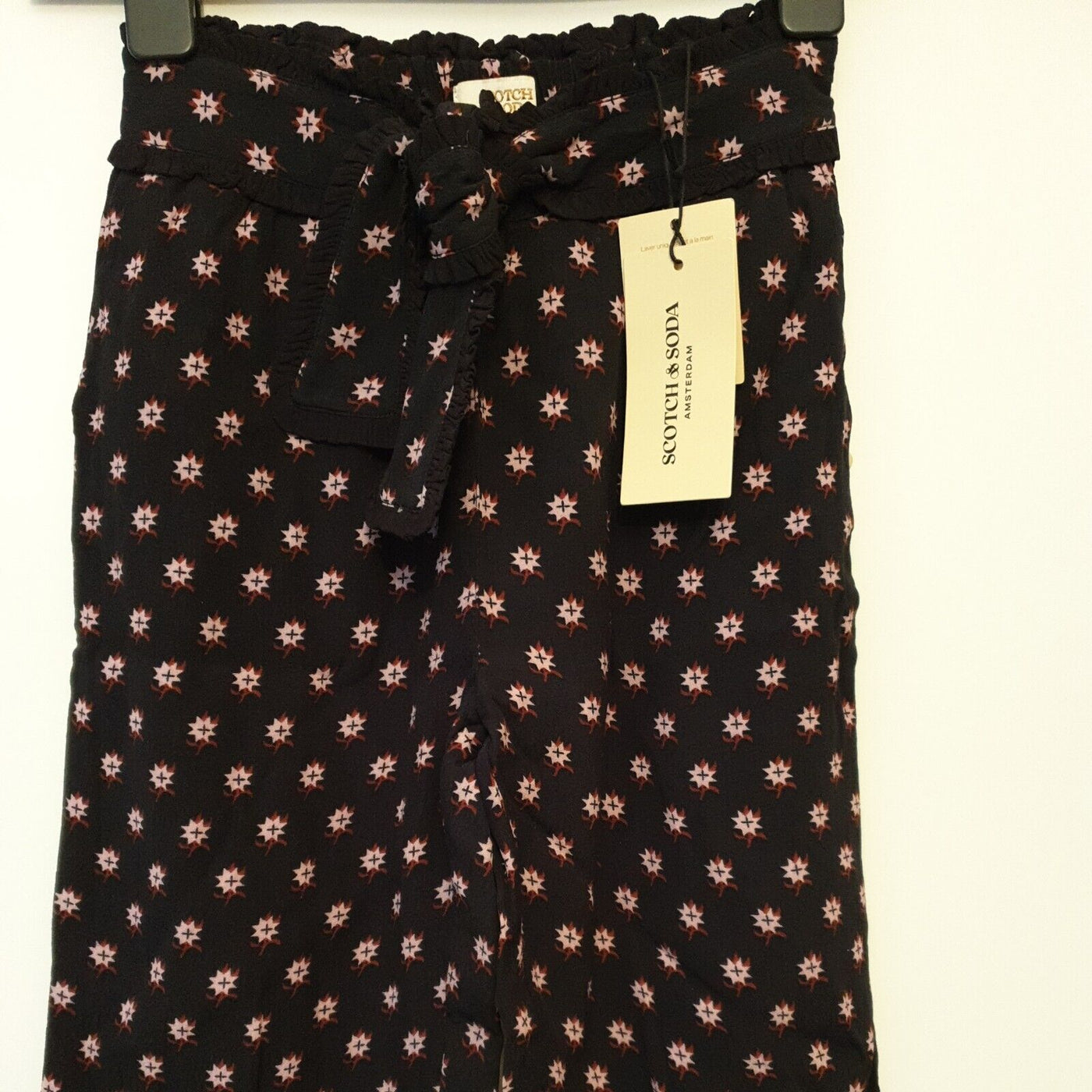 Girls Scotch & Soda Belted Drapey Pants Black Size 10yrs****Ref V68