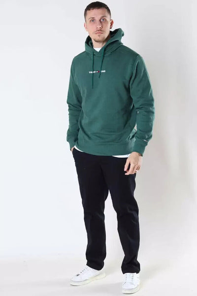 Tommy Jeans TJM Straight Logo Hoodie Rural Green Size XS **** V496